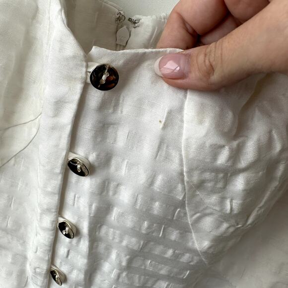 Cult Gaia Simona Seersucker Linen Midi Dress - Picture 5 of 7